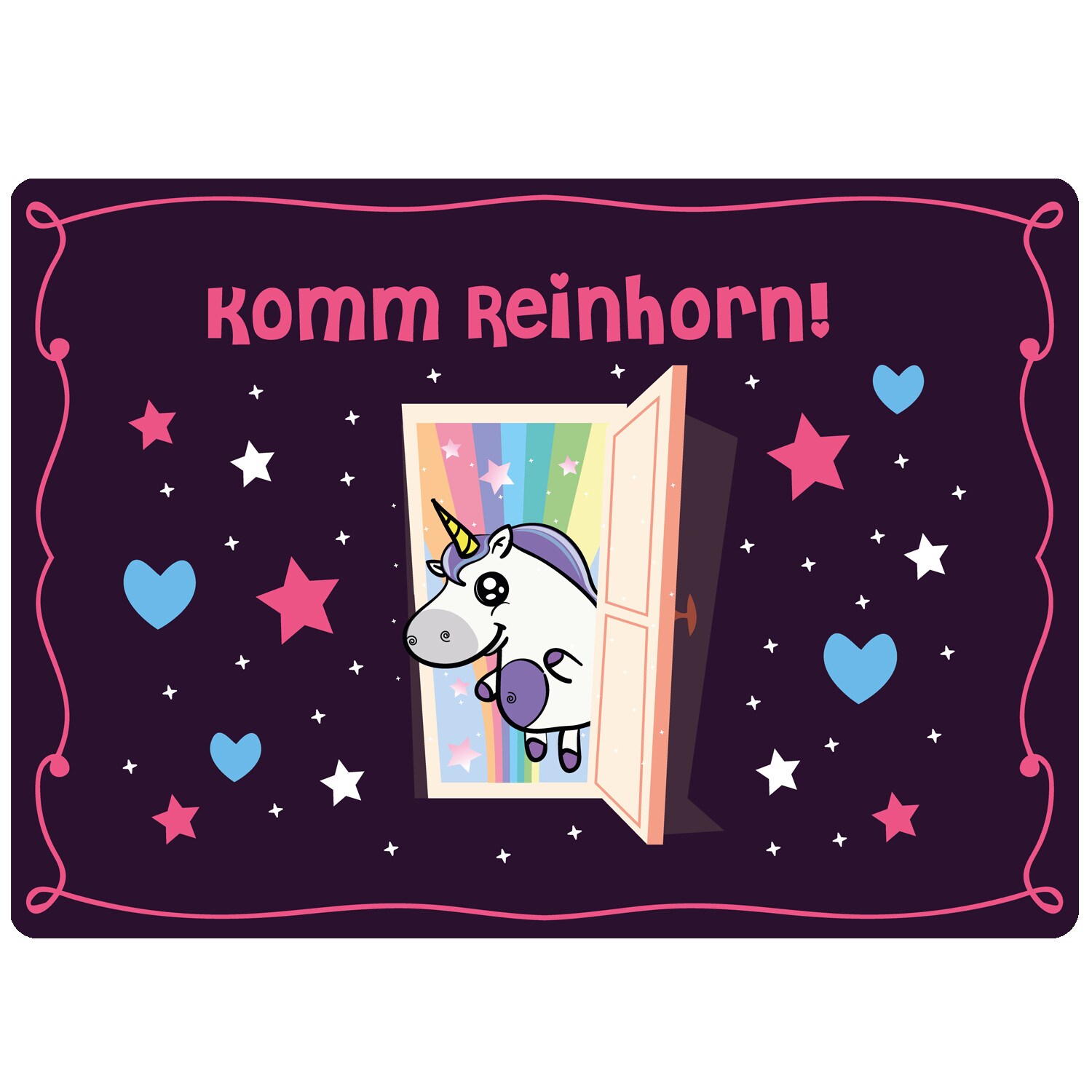 EinhornLiebe - Fußmatte - Einhorn KommReinhorn (Größe: 50x70cm)