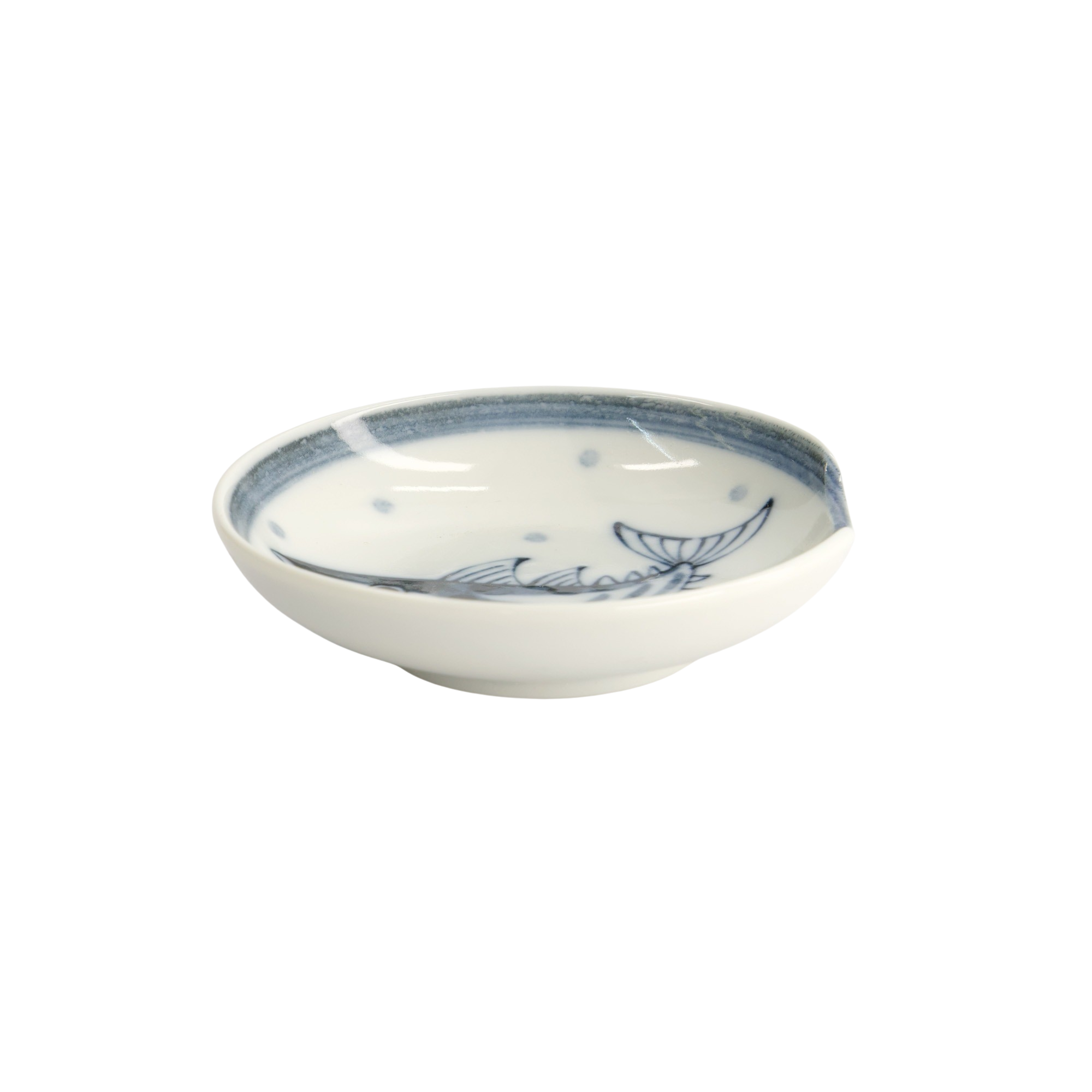 Tokyo Design Studio  Bonito skål med spisepindeholder, blå/hvid - Ø9,4 cm.