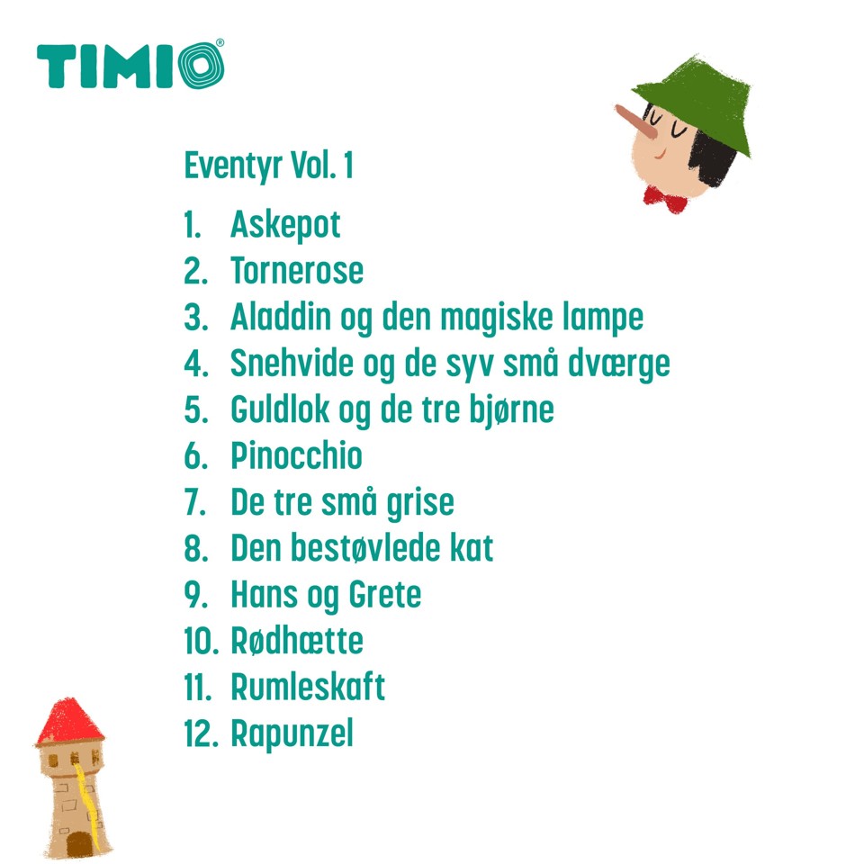 Timio - Disc Set 3 - Eventyr, tiden, grøntsager, alfabet A-Log alfabet M-Z - (TM-TMD-03E)