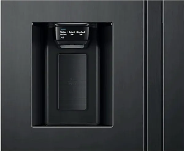 Samsung Family Hub RS6HA8891B1 - Køleskab/fryser - side-by-side med vanddispenser, isdispenser - Wi-Fi - bredde: 91.2 cm - dybde: 71.6 cm - højde: 178 cm - 614 liter - Klasse E - premium sort stål/sort
