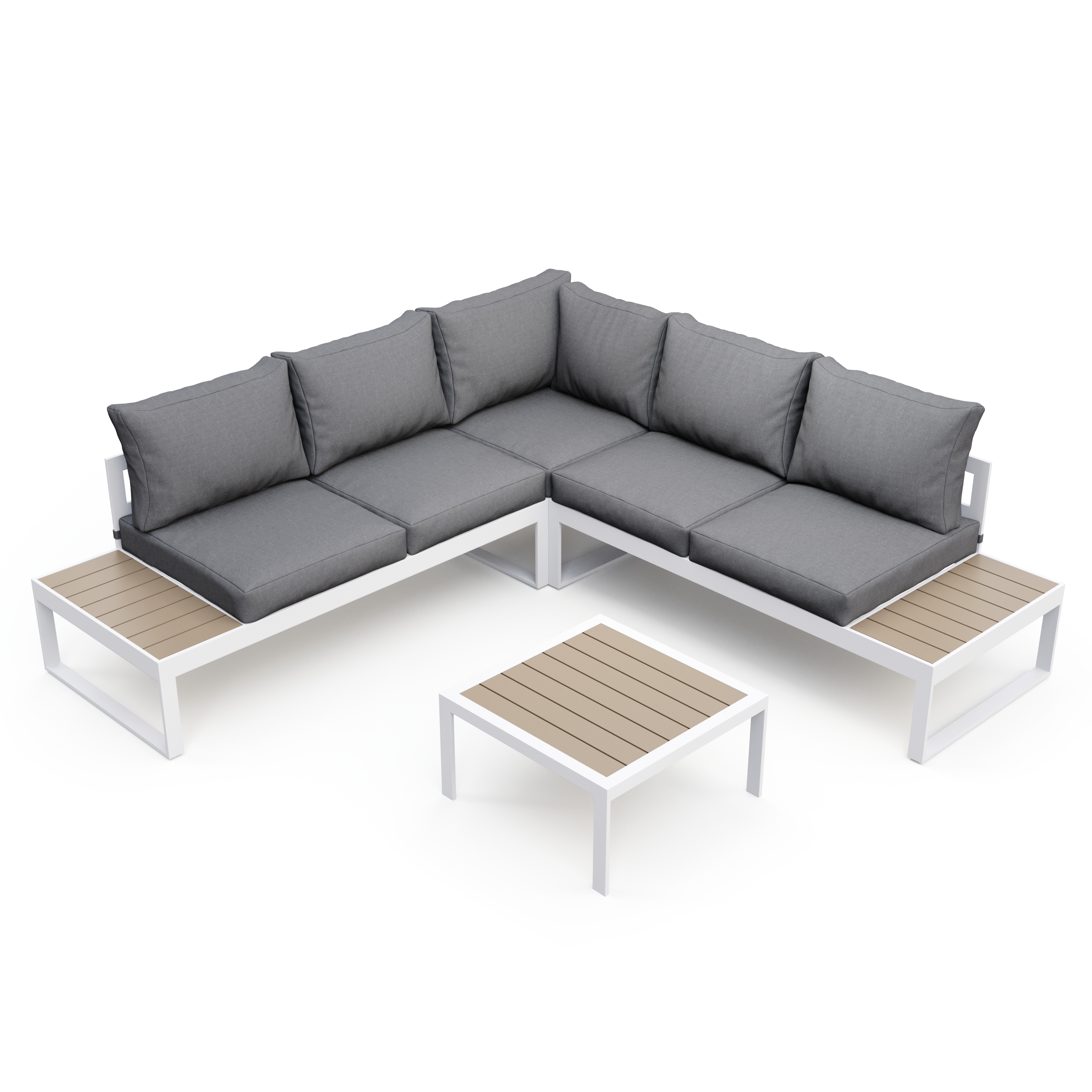 Lounge CAMILA anthrazit/weiss/braun