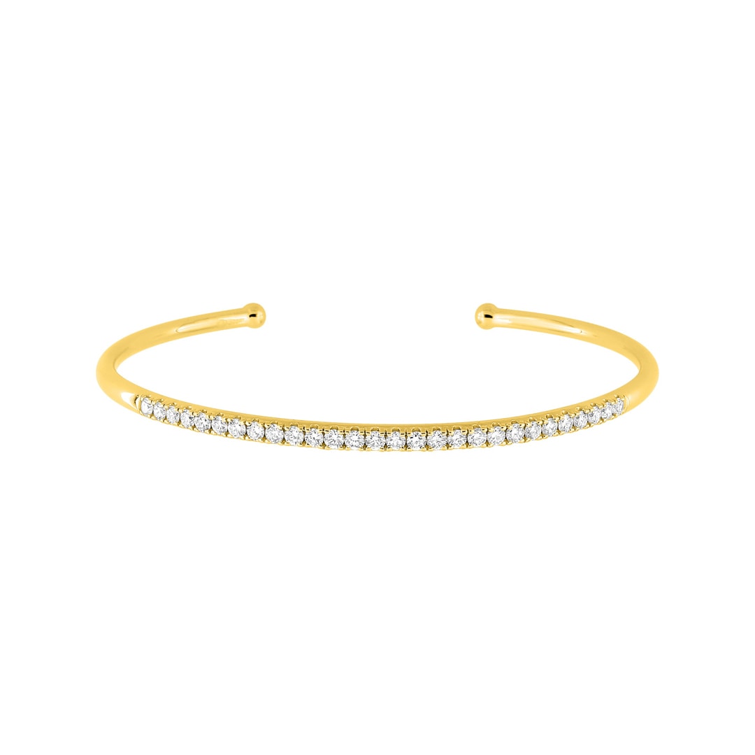 Armreif offen 375/9 K Gelbgold mit Lab Grown Diamanten 0.87 ct