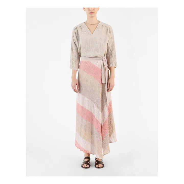 Masscob Jupe Blanchard Lin | Rose pêche