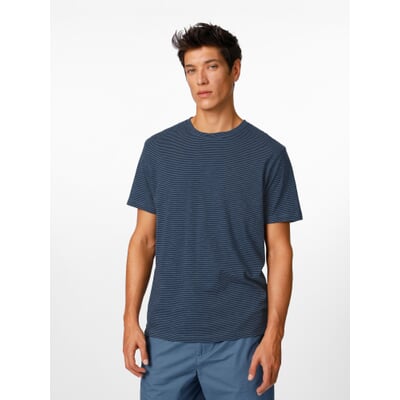 Herren-T-Shirt geringelt, Blau