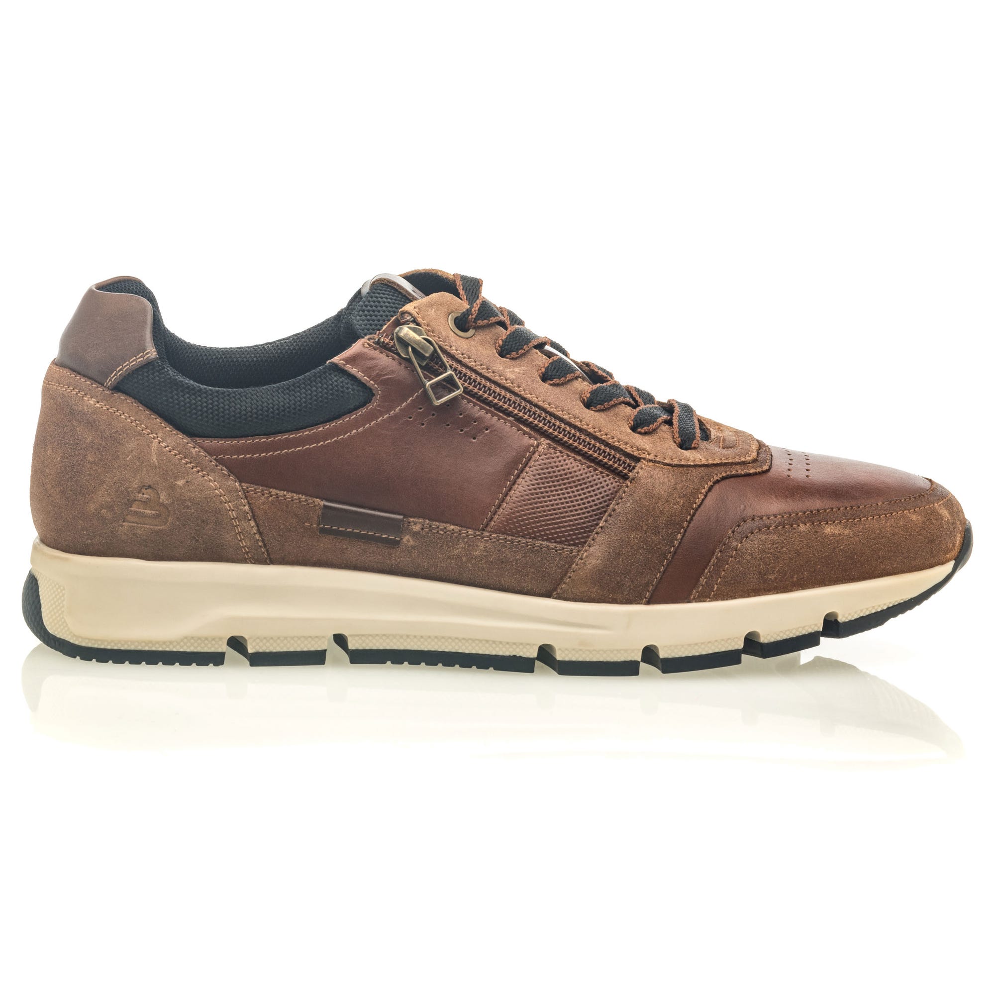 Baskets basses Homme en cuir cognac