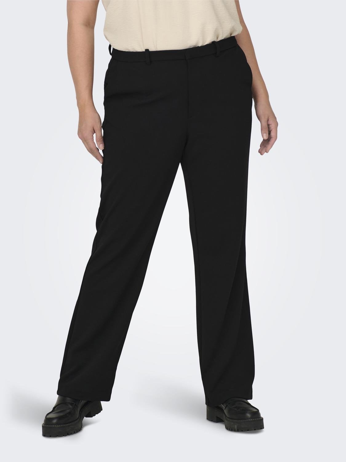 CARRAFFY-YO Gerade geschnitten Klassische Hose Black