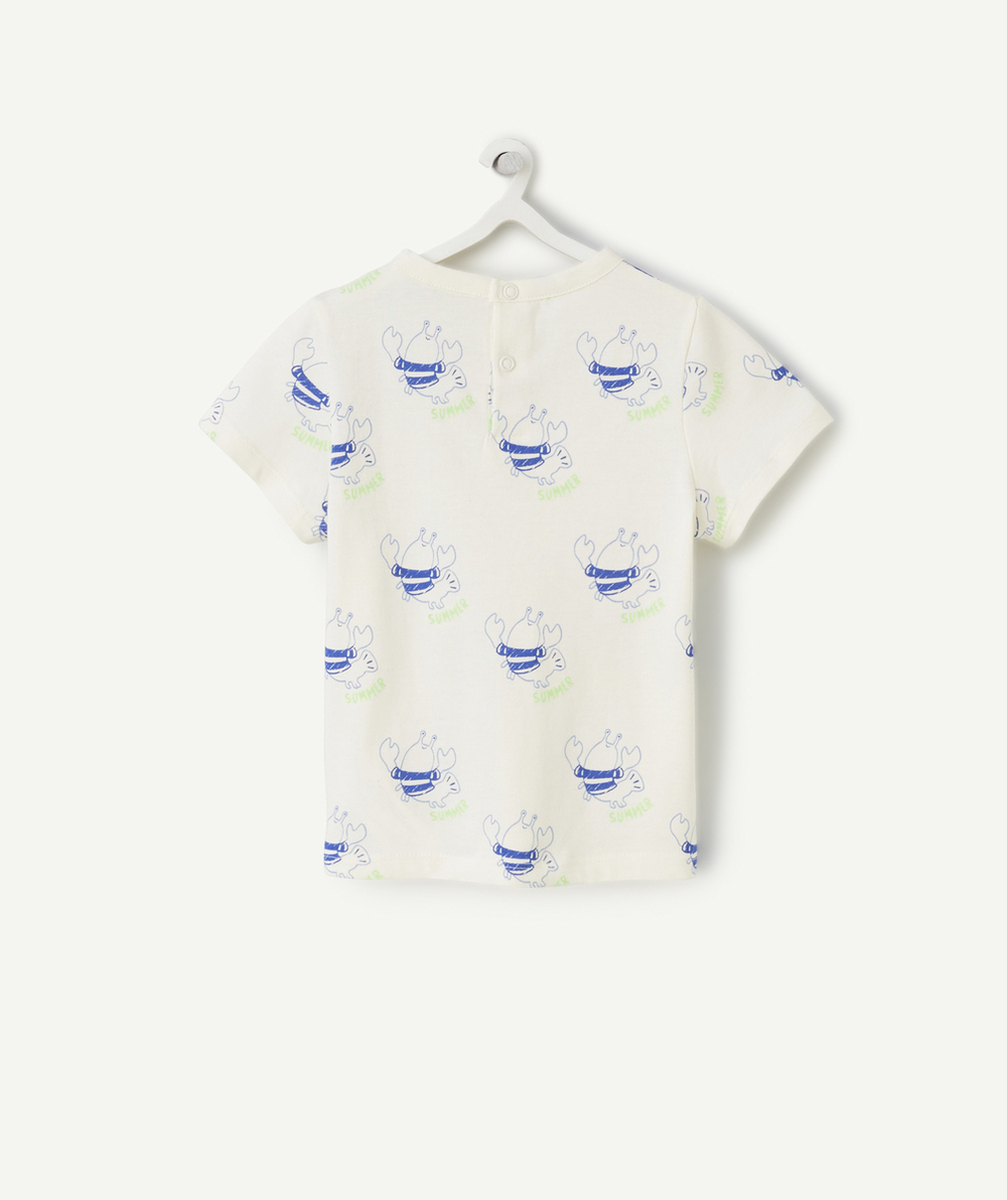 t-shirt manches courtes bébé garçon en coton bio imprimé homard