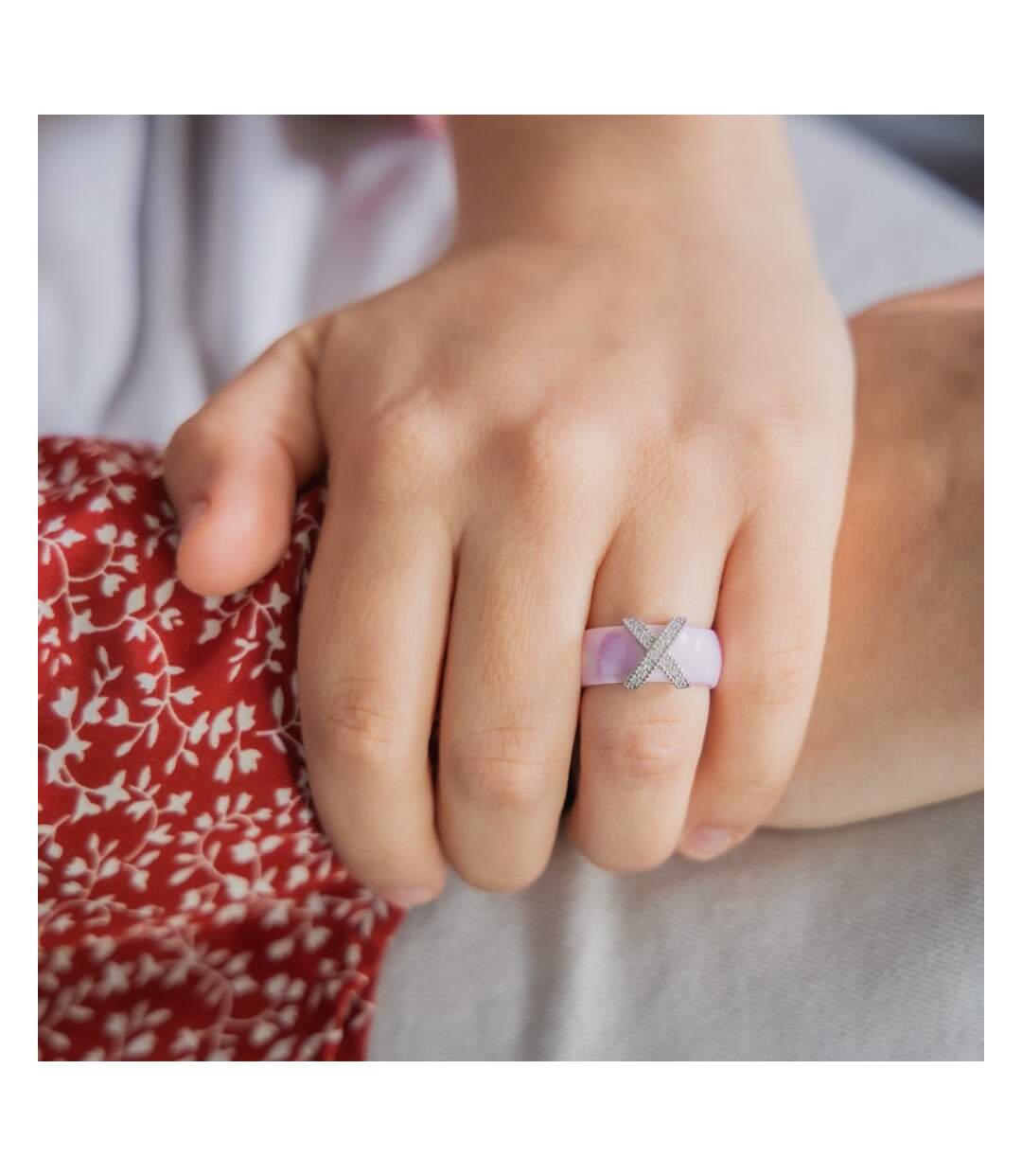 Coffret avec Bague pour Femme Céramique Ornée Zirconium