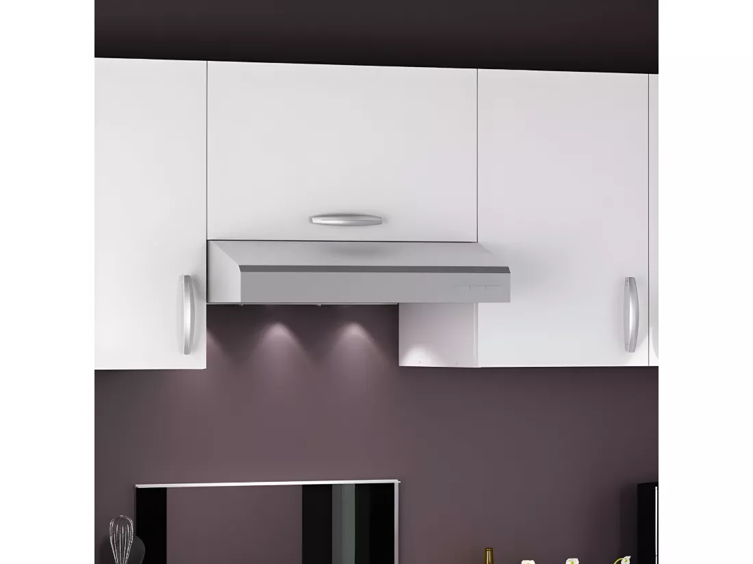 Meuble dessus de hotte 60 cm Blanc Mat - MARTA - L 60 x l 28 x H 35 cm
