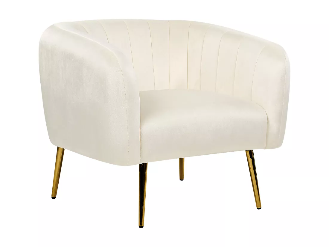 Fauteuil LACONIA Velours Crème