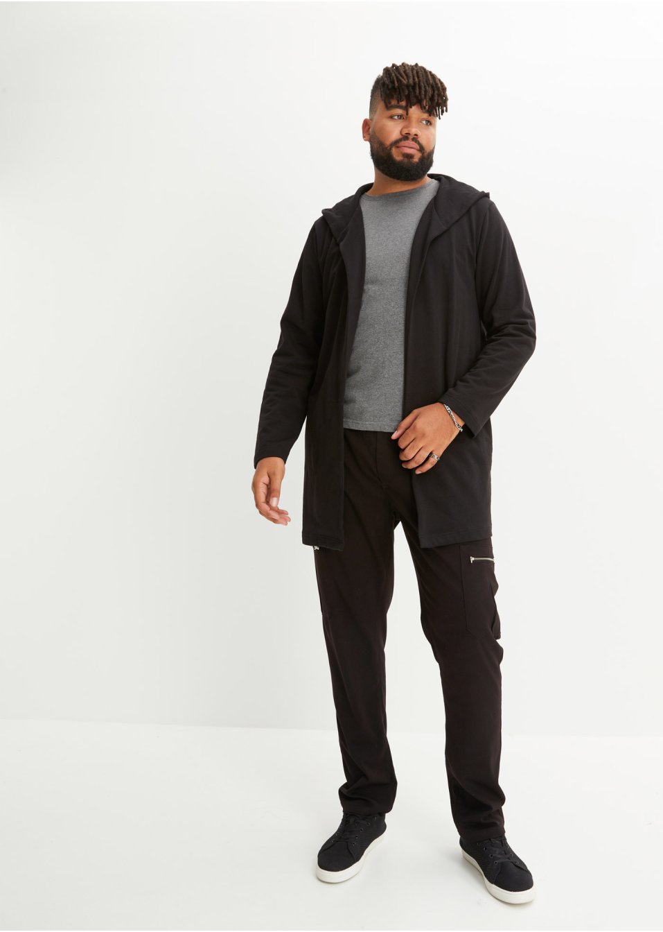 Gilet sweat à capuche long