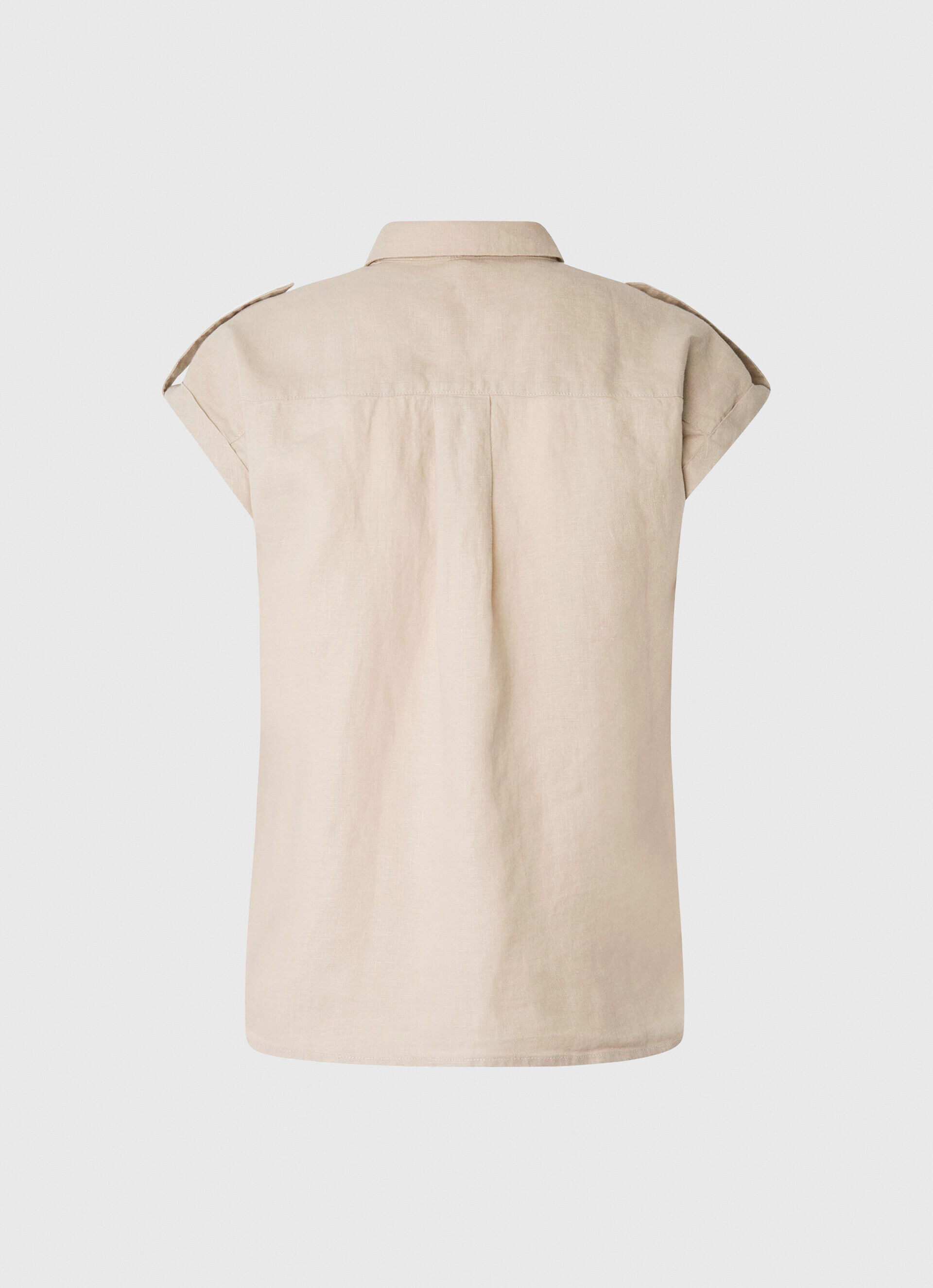 CAMISA UTILÍSTICA DE MANGA CURTA - bege pedra