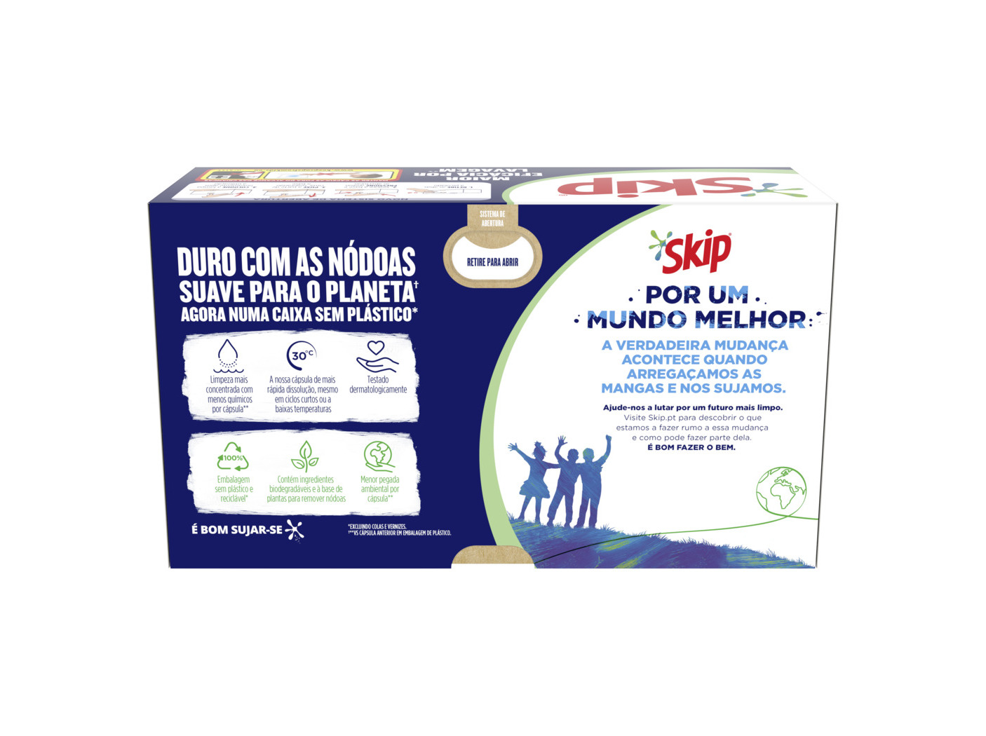 DETERGENTE ROUPA MÁQUINA CÁPSULAS SKIP ULTIMATE SENSITIVE EMBALAGEM CARTÃO 40DOSES