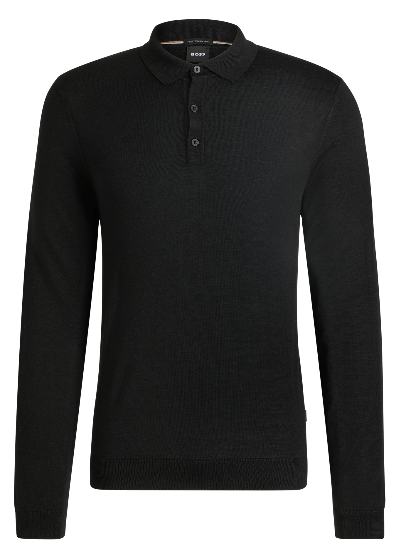 Polo slim-fit en laine | Noir