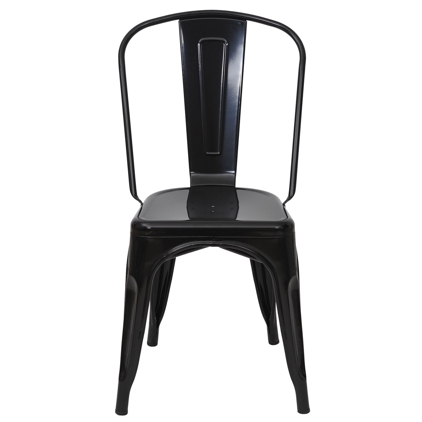 Stuhl MCW-A73, Bistrostuhl Stapelstuhl, Metall Industriedesign stapelbar ~ schwarz
