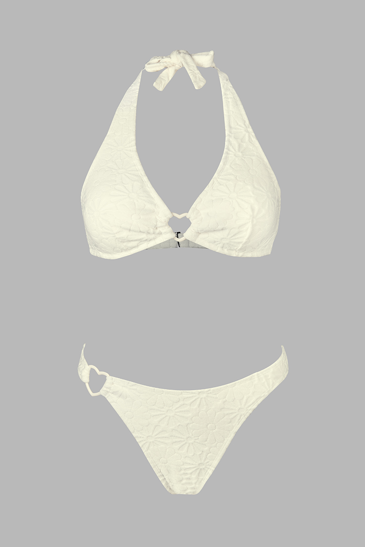 Bikini triangle & hipster en jacquard fleuri