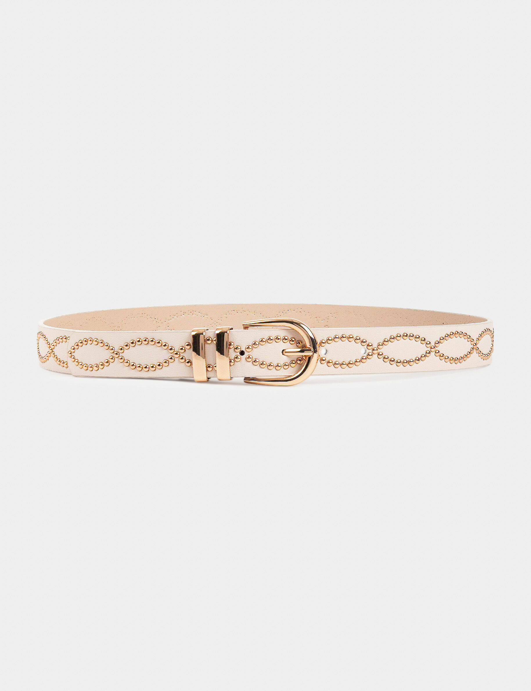 Ceinture avec clous ivoire femme - ivoire
