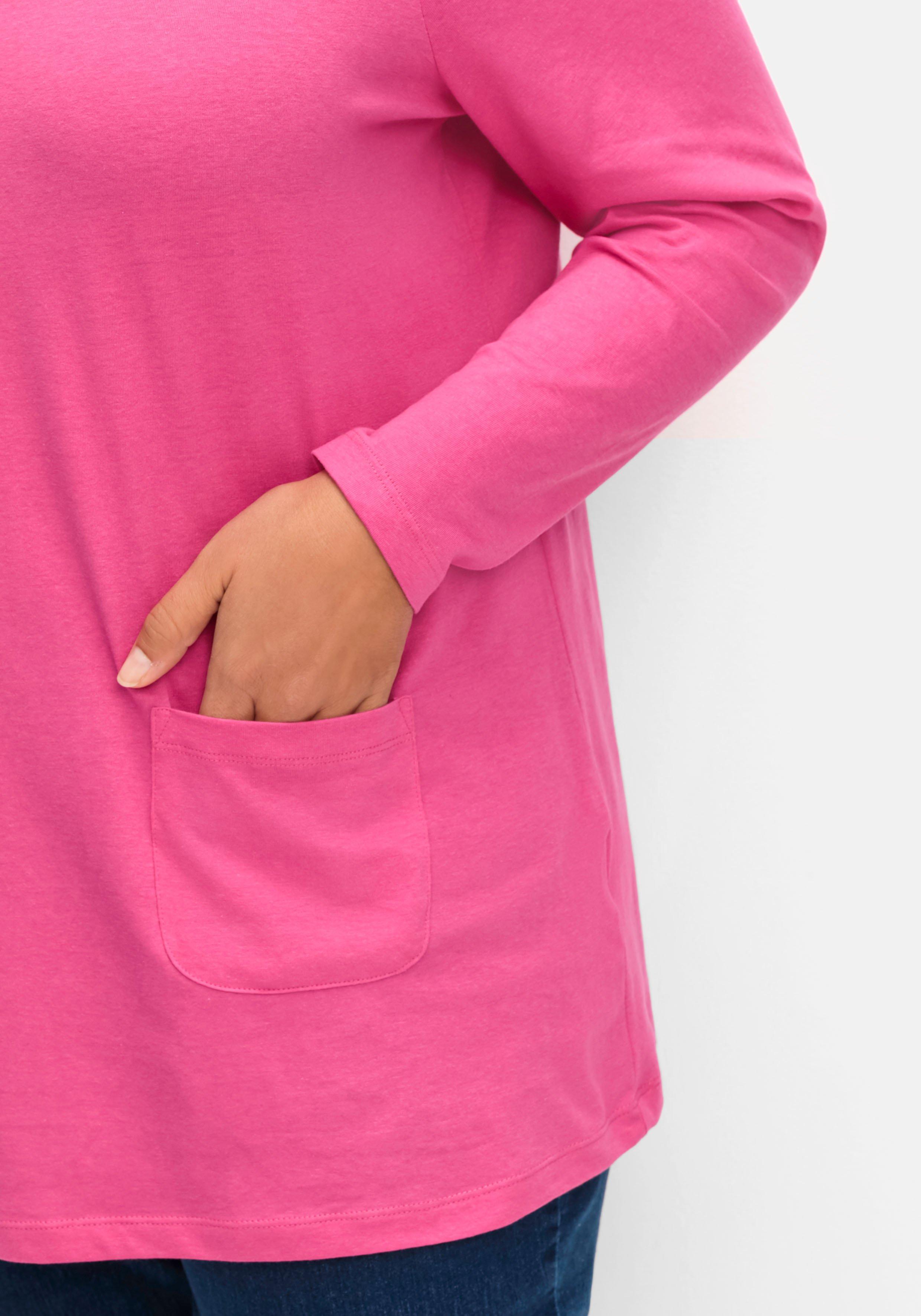 Longshirt mit aufgesetzten Taschen