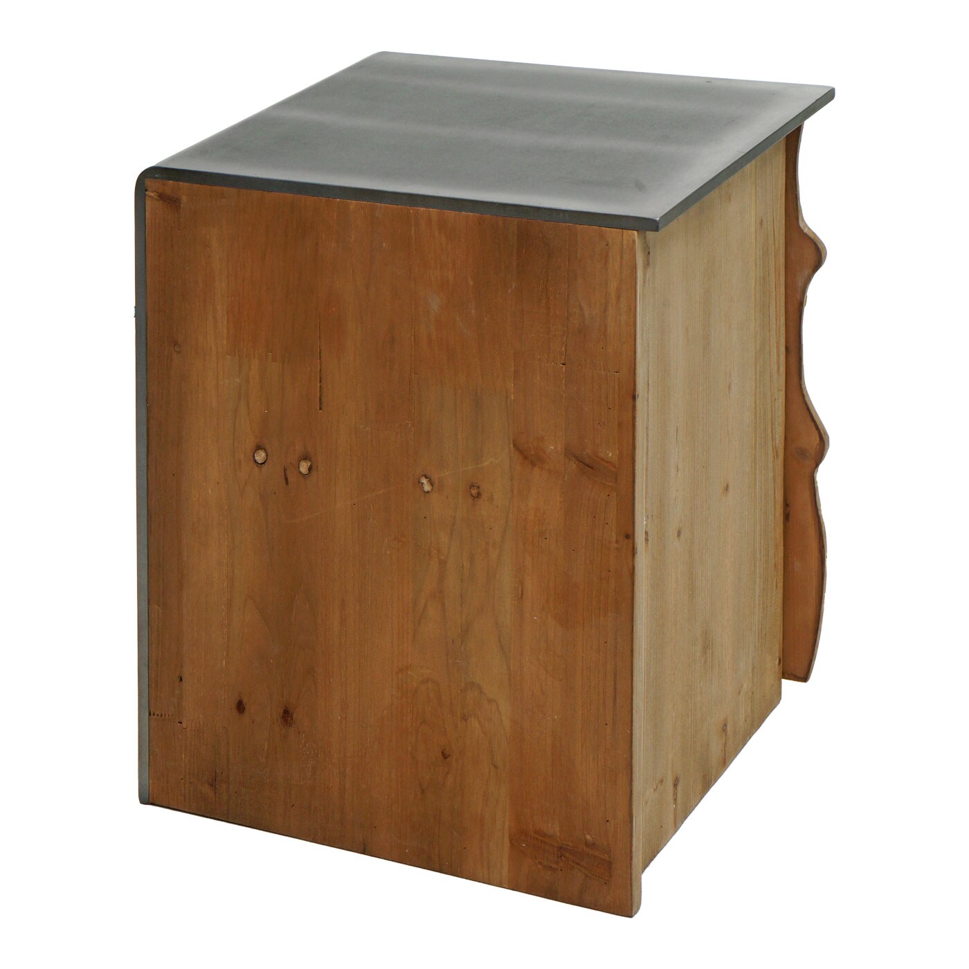 Beistelltisch MCW-L76, Kommode Nachttisch Schrank, Industrial Massiv-Holz MVG 60x50x40cm, natur mit Metall-Optik