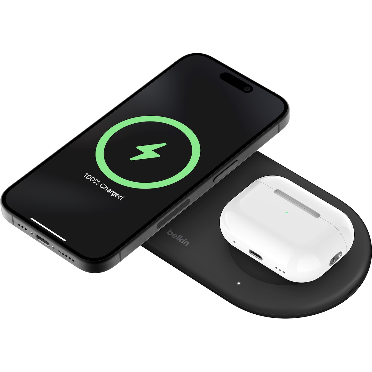 Belkin BoostCharge Pro 2i1 Magnetic Qi2 trådløs lader (sort)