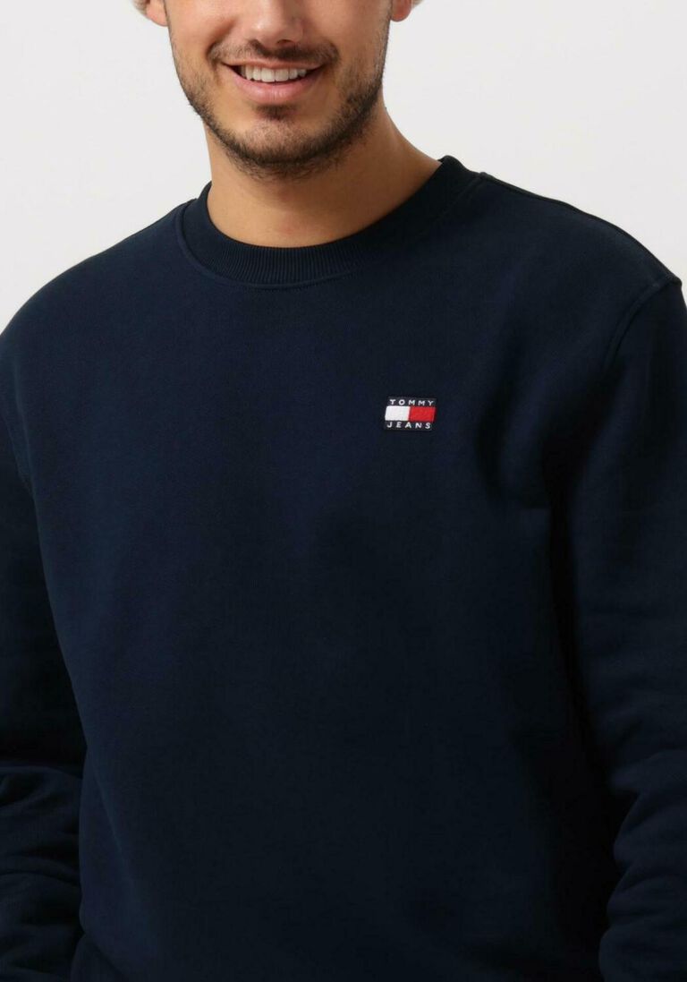 TOMMY JEANS donkerblauwe tommy jeans trui tjm reg badge crew ext