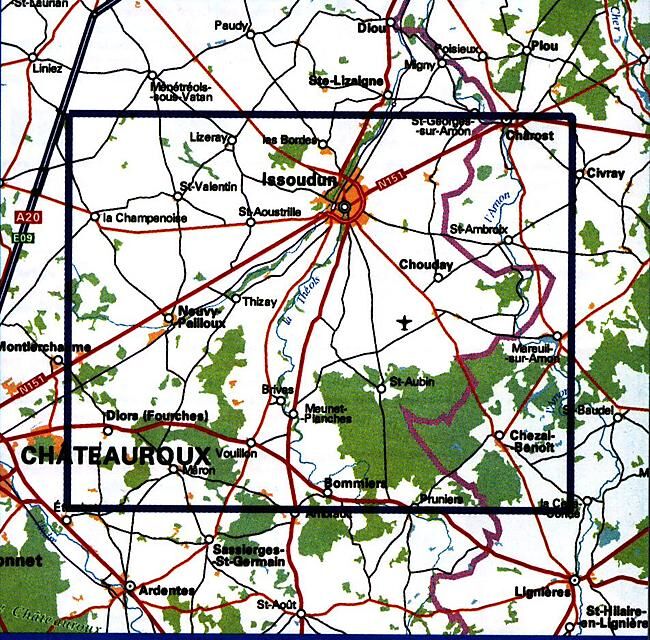 IGN - 2225 SB ISSOUDUN NEUVY PAILLOUX 1 25 000