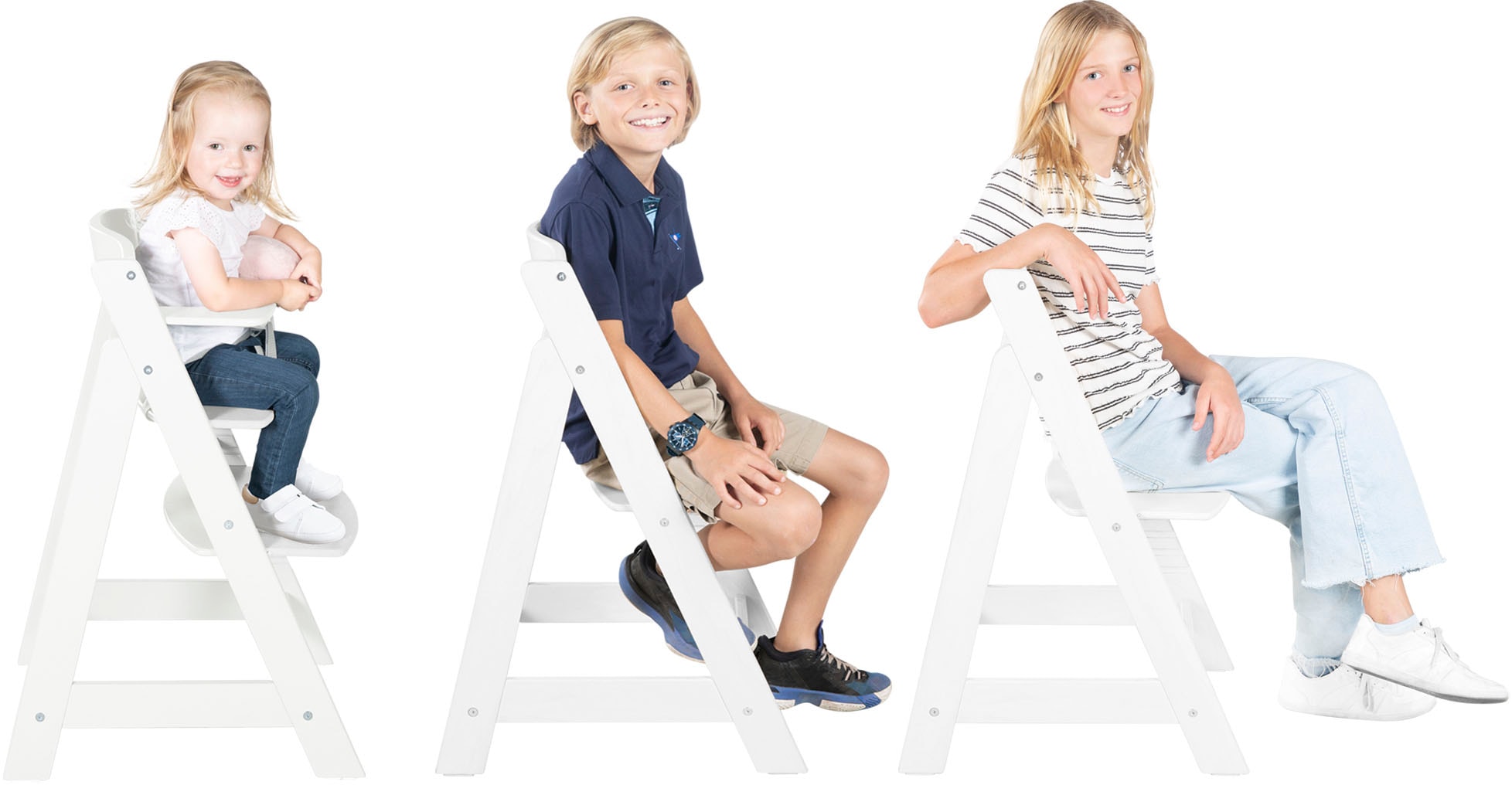 roba® Hochstuhl »Treppenhochstuhl Sit Up Click 'N' Flex, weiss« () aus Holz