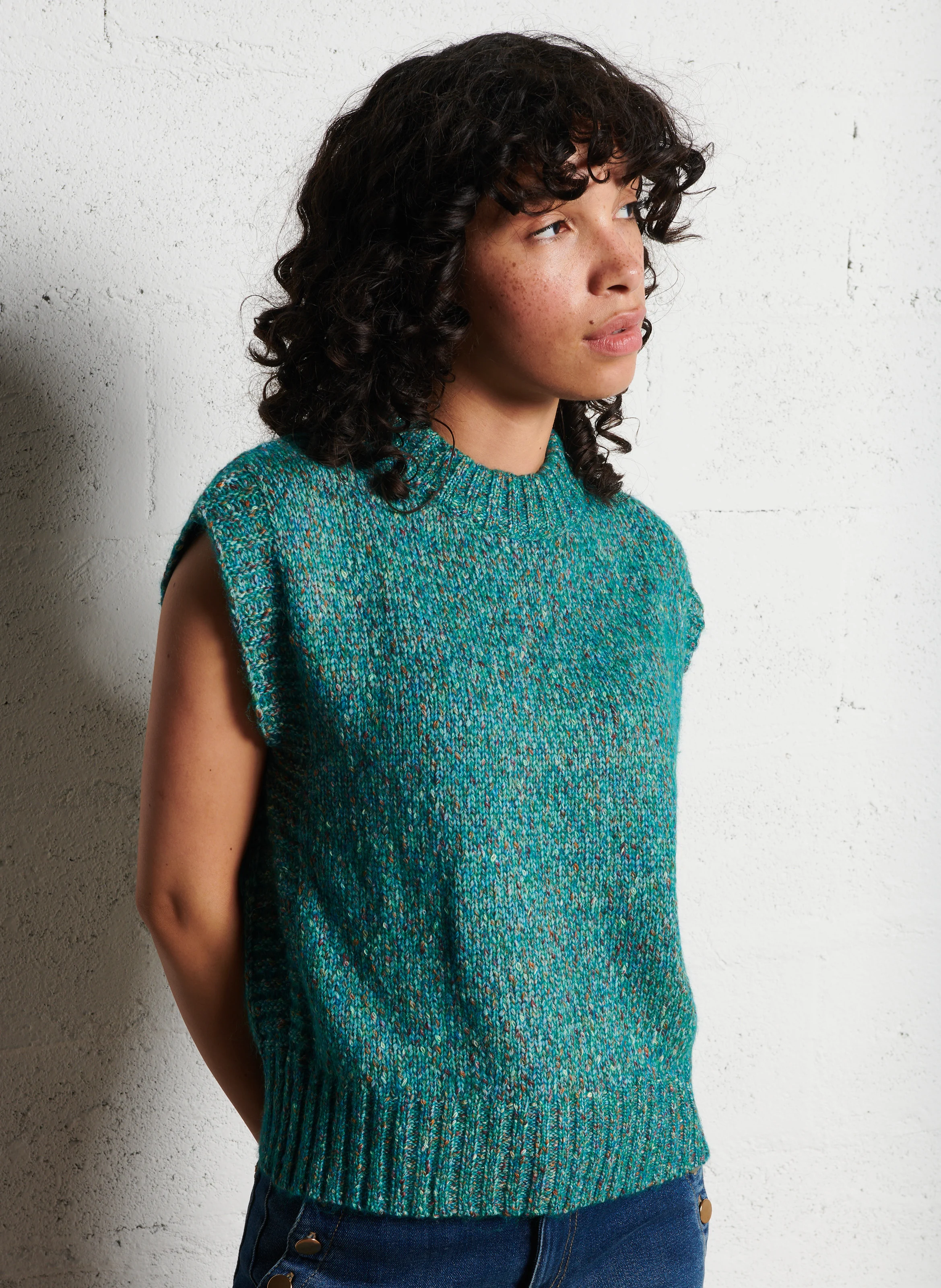 CAMELIA - Pull col rond| Bleu