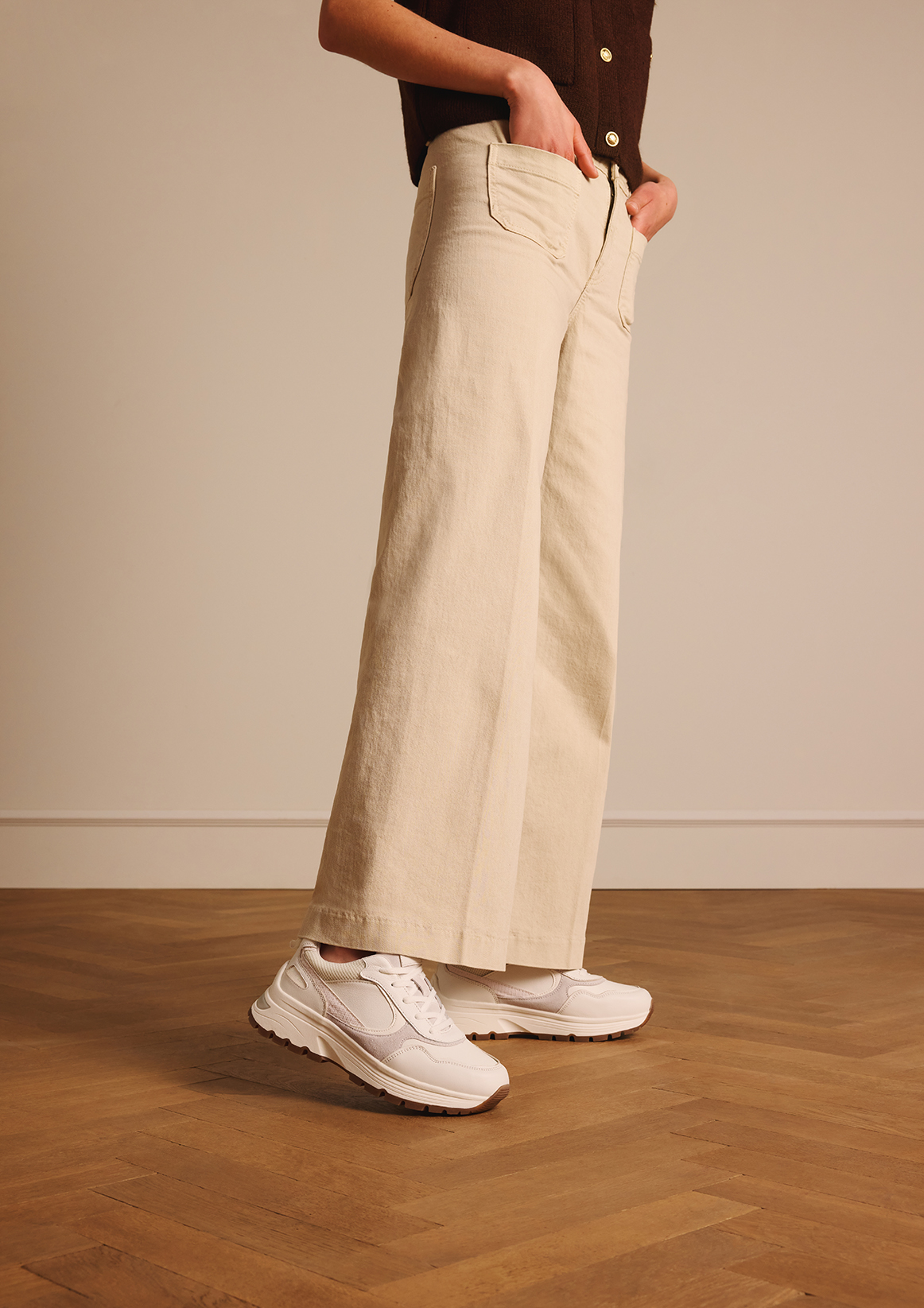 Witte leren sneakers