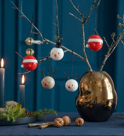 Hoptimist Weihnachtskugeln - Snowman - 2 st. - Dm: 5 cm - Weiß
