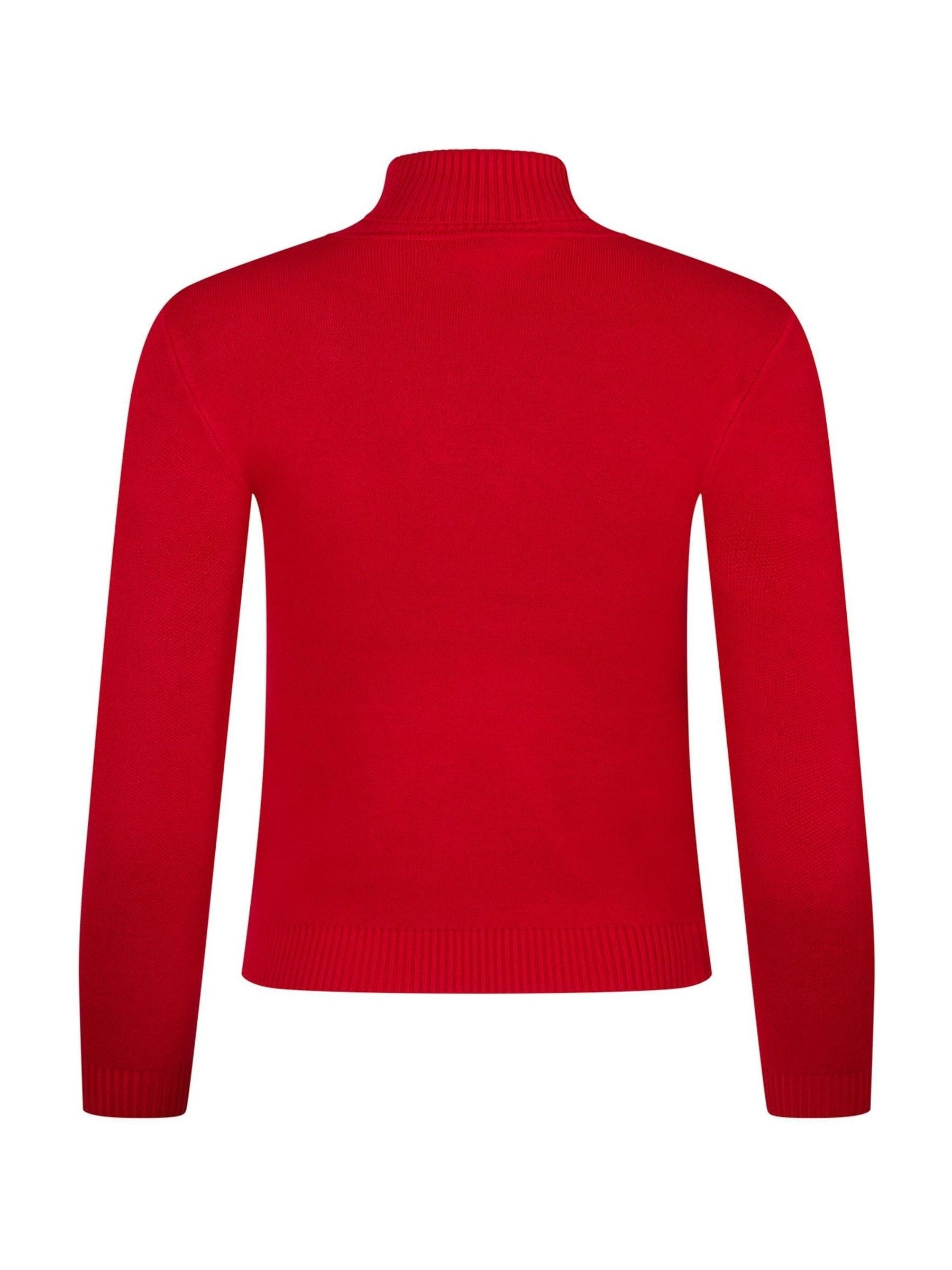 Rood - The Little Tailor Kids Ski Text Christmas Jumper