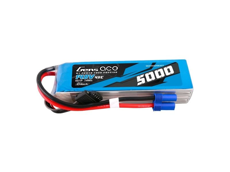 Gens ace RC-Akku LiPo 5000 mAh 14.8 V 45C G-Tech 4S LiPo Akku mit EC5 Stecker