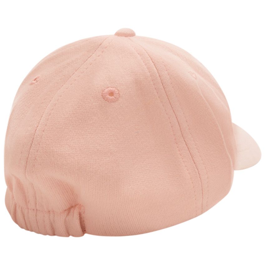 Casquette molleton avec fleur en bouclettes pour bébé fille - Rose