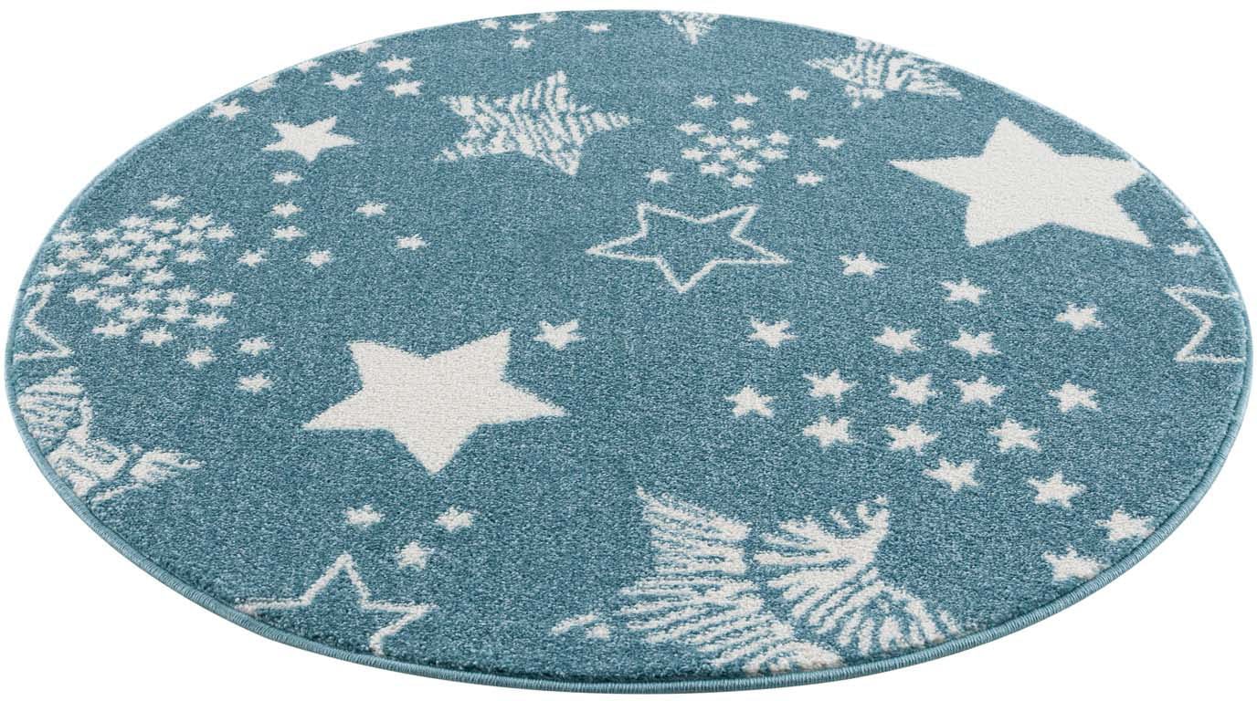 Carpet City Kinderteppich »Anime9387« rund 11 mm Höhe Sternen-Teppich, Weicher Flor, Pflegeleicht, Kinderzimmer