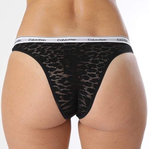 Lot De 3 Strings Femme QD5068E Noir Rose Vert Kaki