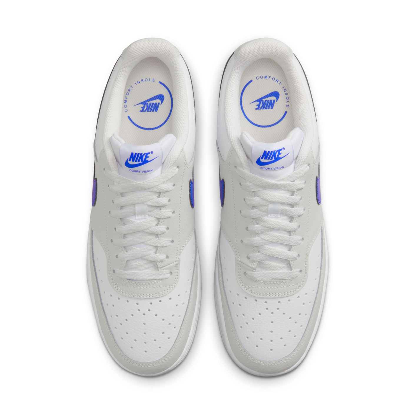 Nike Court Vision Low Sneakers Lichtgrijs Blauw