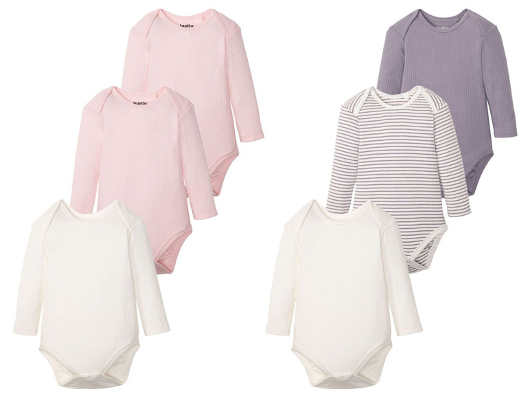 ribrompertje voor babymeisjes, 3 stuks, van katoen
