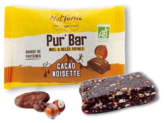 Barre énergétique Meltonic Pur'Bar Bio Cacao/Noisette - 50g