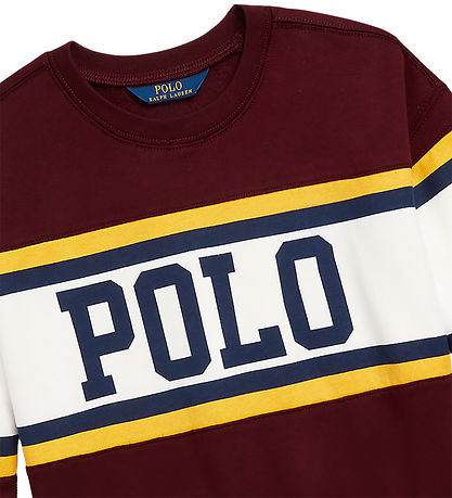 Polo Ralph Lauren Sweatshirt  - Cheer BubBlå - Bordeaux m. Hvid