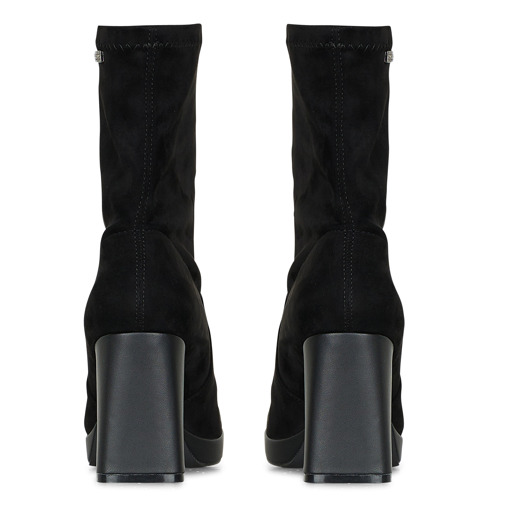 DANAE - Bottines à talons en cuir velours | Noir