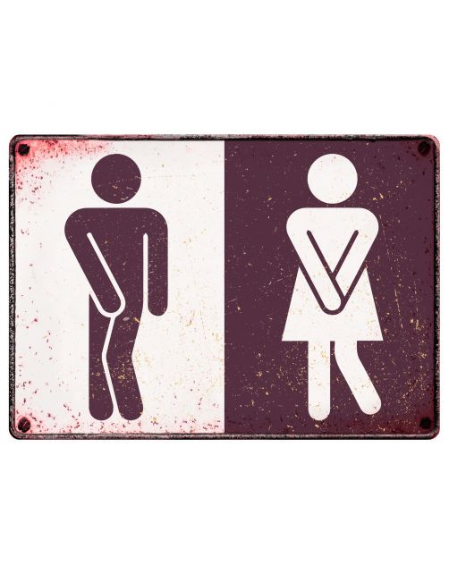Plenty Gifts Bord Blik Toilet - Cadeau - 21x14.8 cm