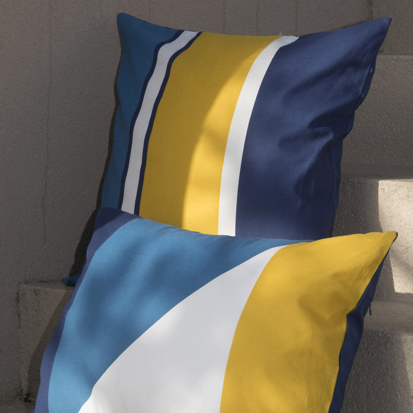 Febronie Housse de coussin d'extérieur Colorblock jaune - 60x40 cm