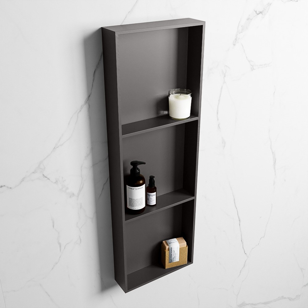 Mondiaz Easy nis 90x30x8cm 3 vakken dark grey