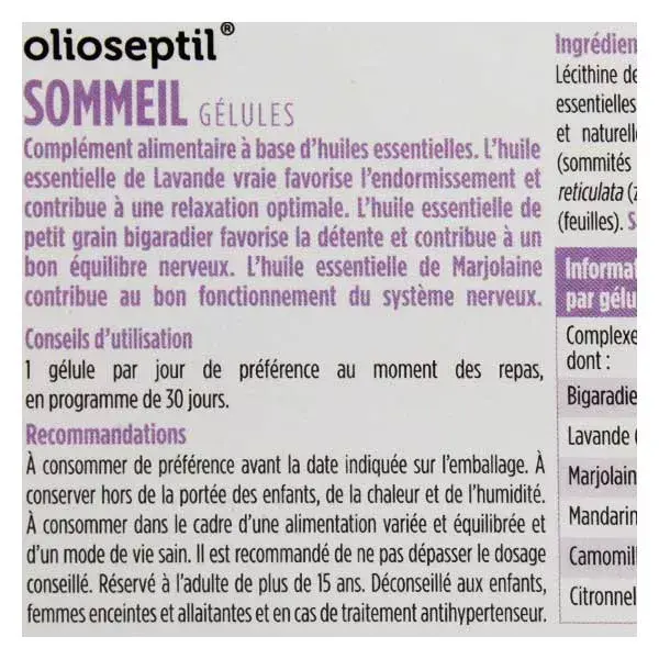 Ineldea Olioseptil Sleep 30 cápsulas