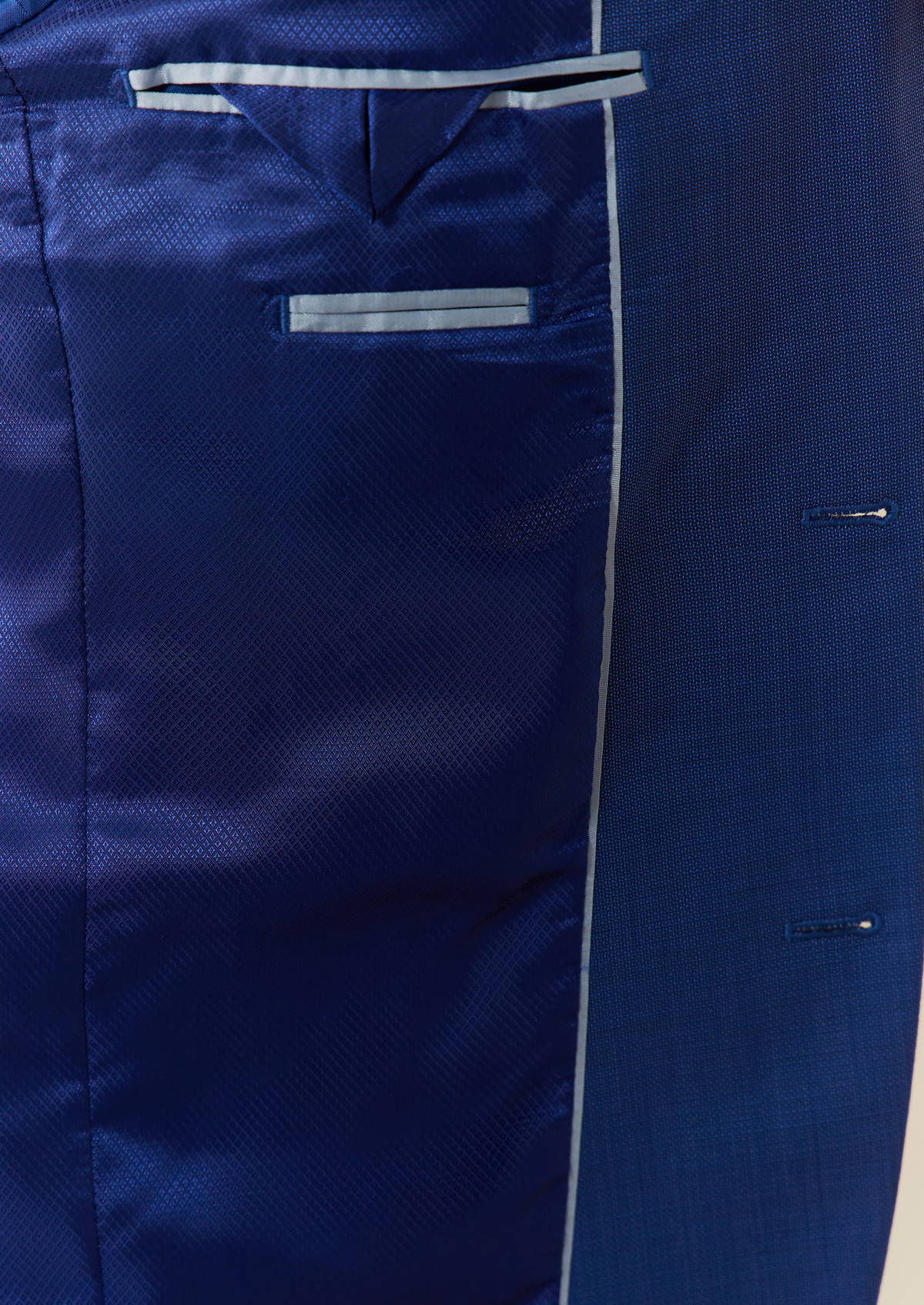 Costume 2 pièces Slim en laine unie bleu azur