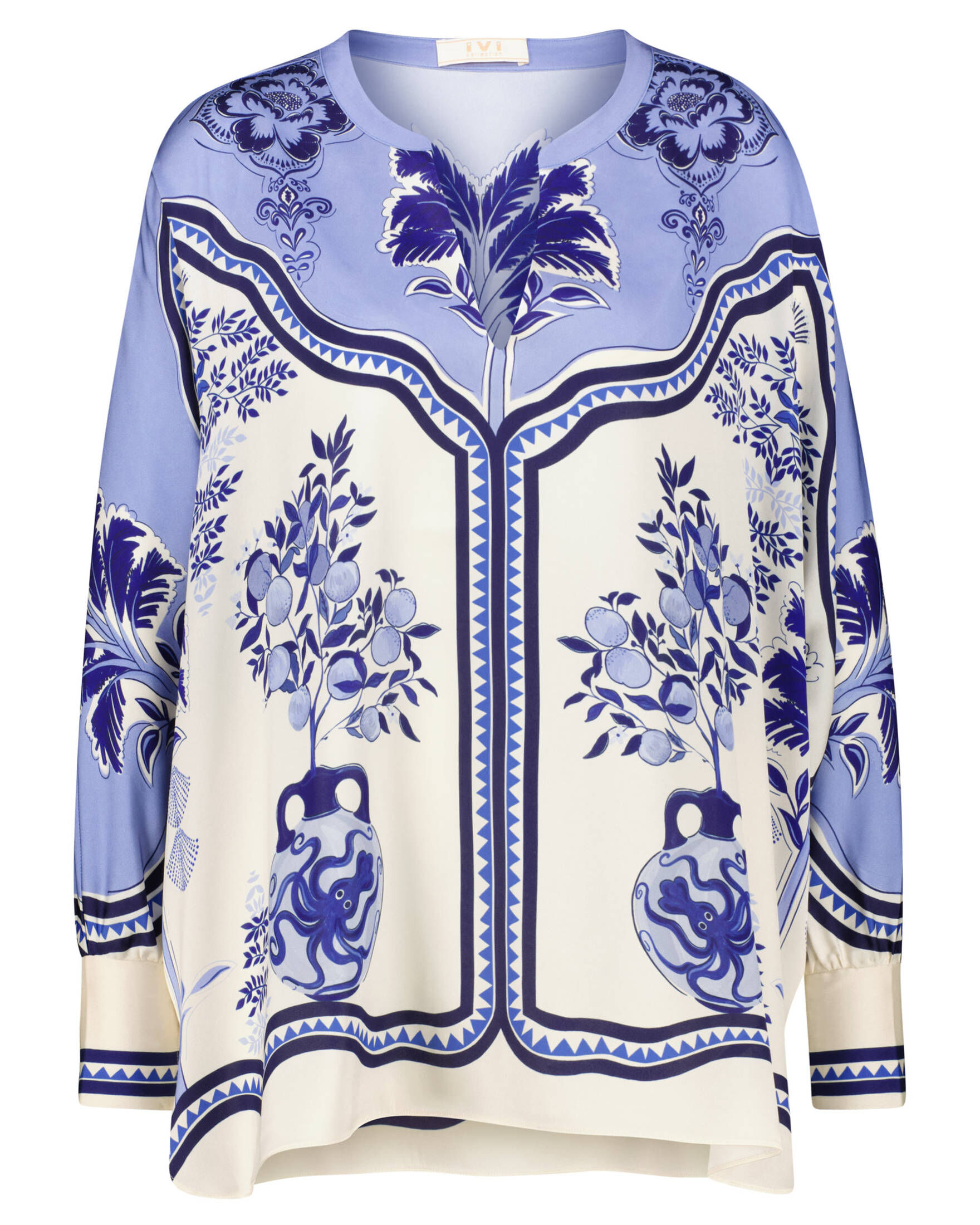 IVI Collection| Damen Tunika aus Stretch-Seide ORIENTAL GARDENS