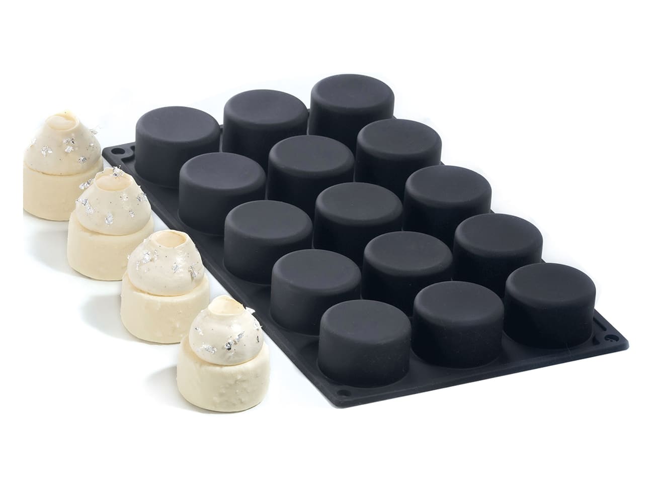 Moule silicone Pastel40time - 15 cylindres - 30 x 17,5 cm - Pavoni