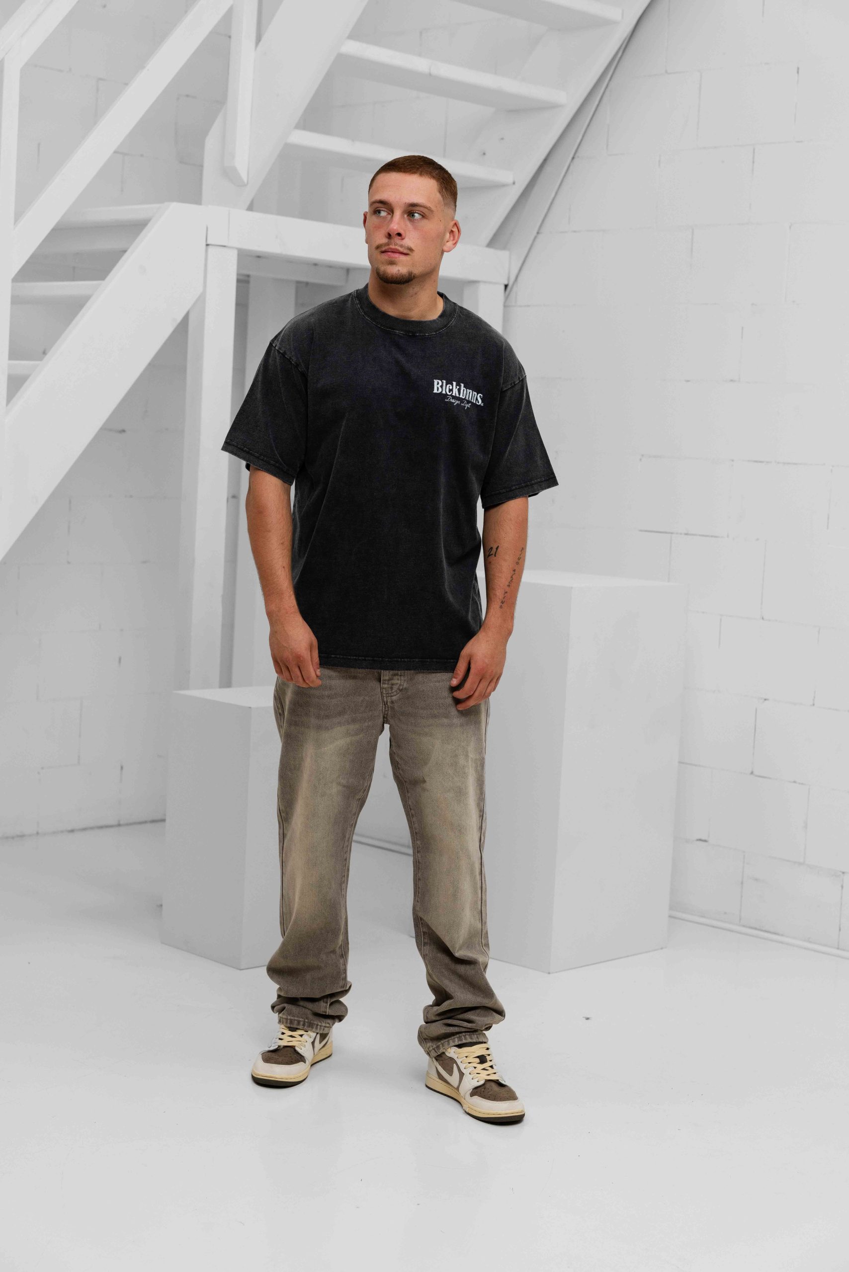 Black Bananas Brush T-Shirt Heren Zwart