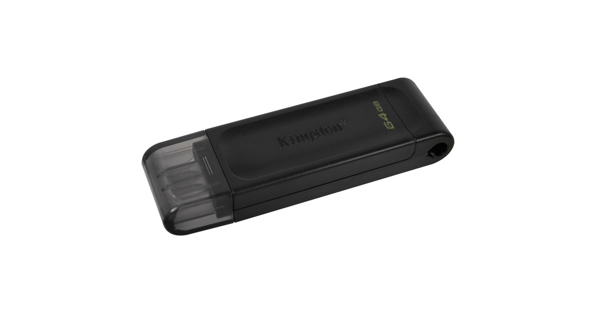 KingstonDataTraveler 70 64 GB usb-stick  (Zwart, DT70/64GB, USB-C 3.2 Gen 1)