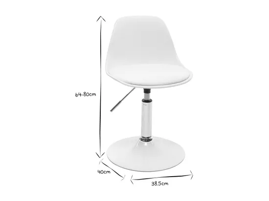 Chaise de bureau design enfant blanche STEEVY